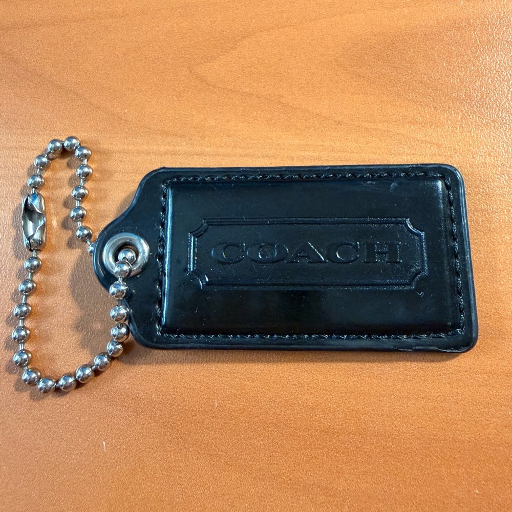 Coach Black Leather Hangtag